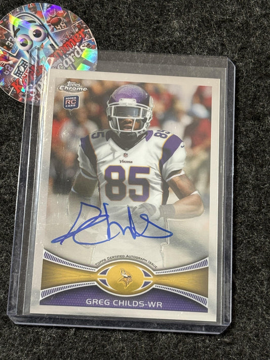 2012 Topps Chrome #41 Greg Childs Rookie Autographs Minnesota Vikings RC,AU