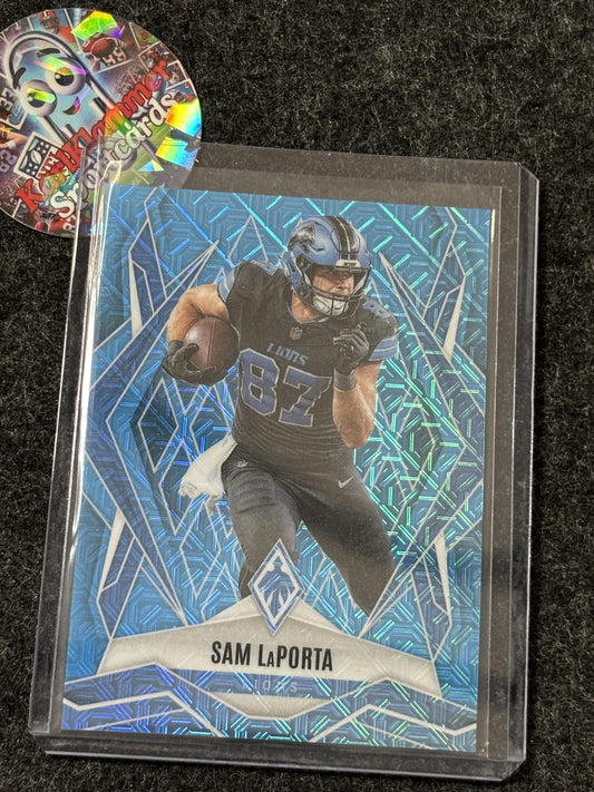 2025 Panini Phoenix #44 Sam LaPorta Light Blue Mojo Prizm #/85 Detroit Lions SN
