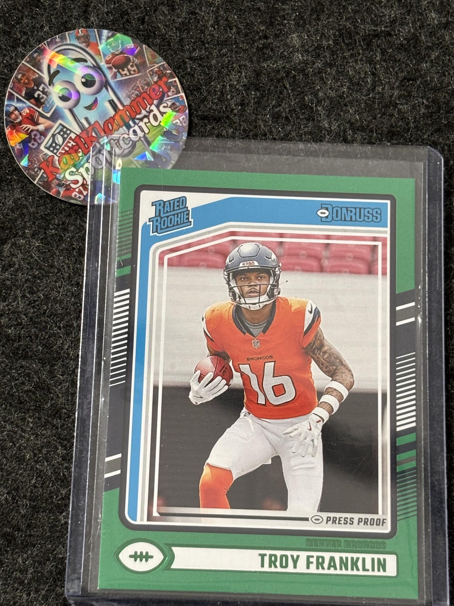 2024 Donruss #338 Troy Franklin Press Proof Green Denver Broncos RC