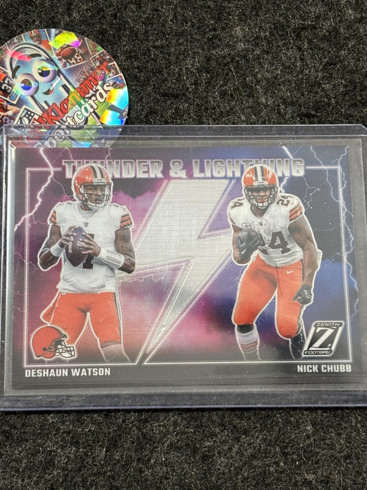 2023 Panini Zenith #6 Deshaun Watson / Nick Chubb Thunder and Lightning Cleveland Browns