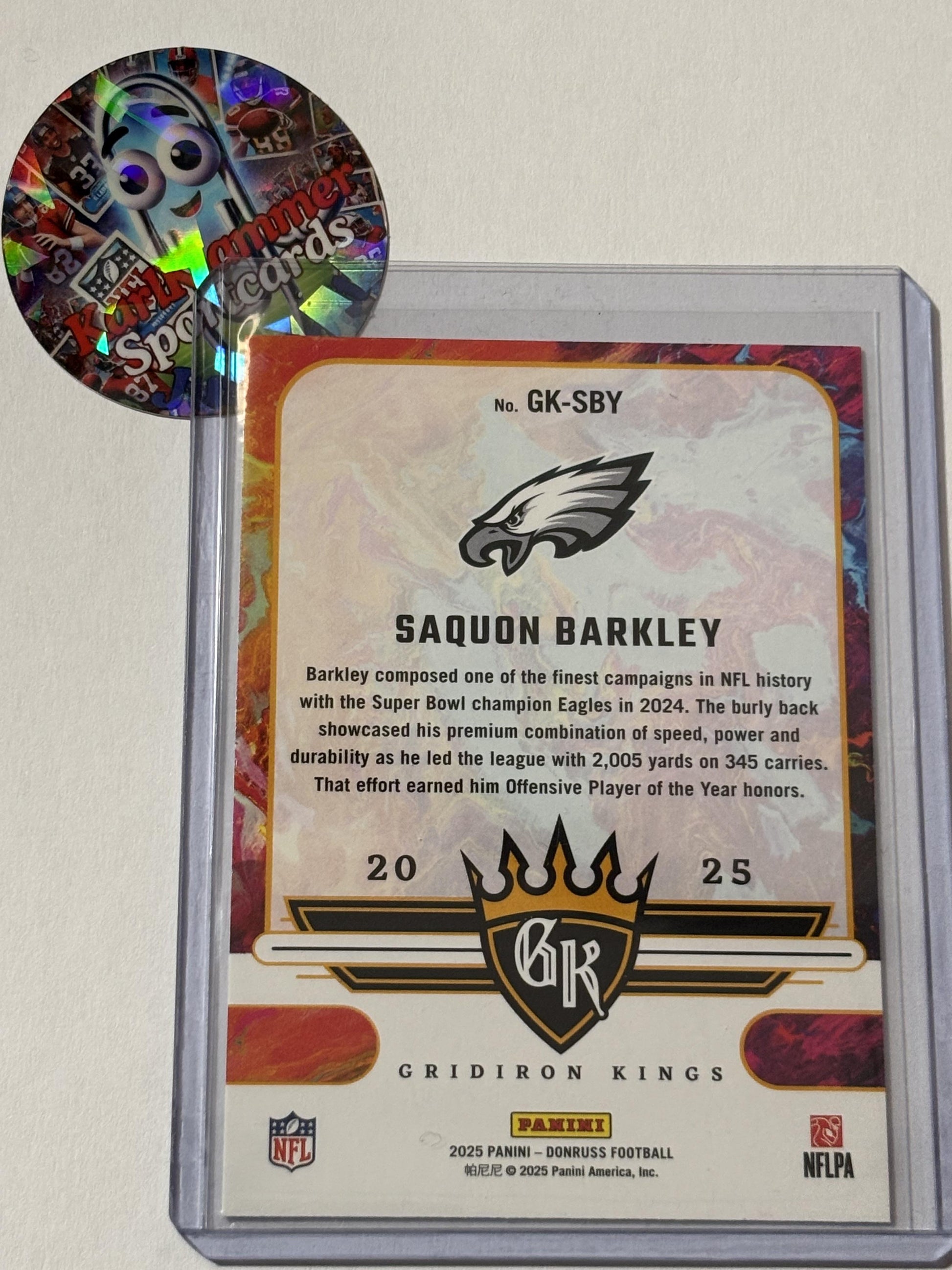 2025 Donruss #GK-SBY Saquon Barkley Gridiron Kings Philadelphia Eagles