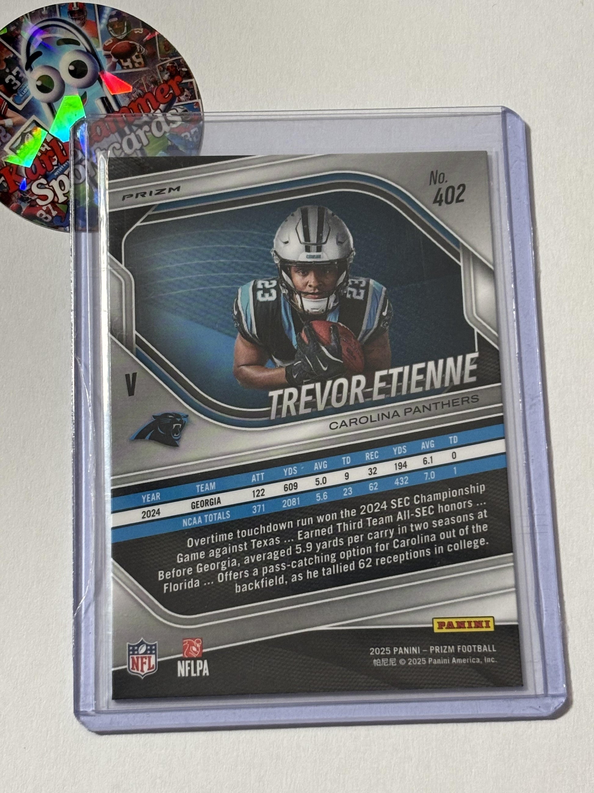 2025 Panini Prizm #402 Trevor Etienne Silver Carolina Panthers