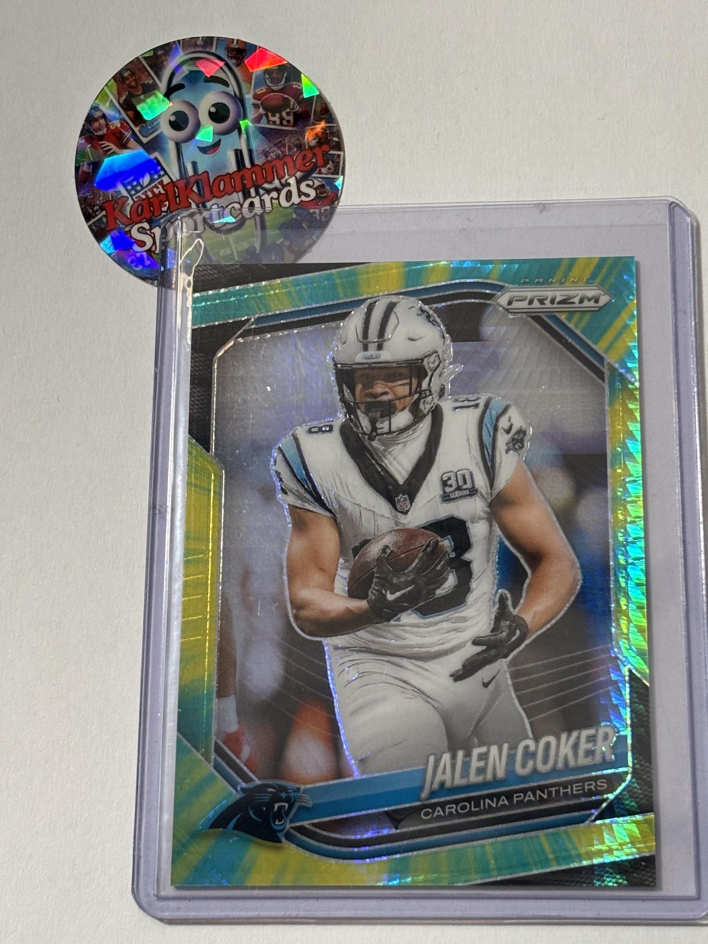 2025 Panini Prizm #55 Jalen Coker Hyper #/200 Carolina Panthers SN