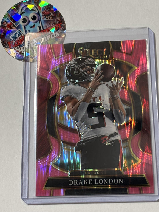 2025 Panini Select #47 Drake London Pink Prizm Shock Atlanta Falcons
