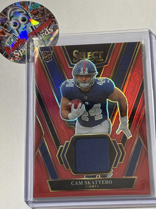 2025 Panini Select #csw-cso Cam Skattebo Rookie Swatches New York Giants MEM