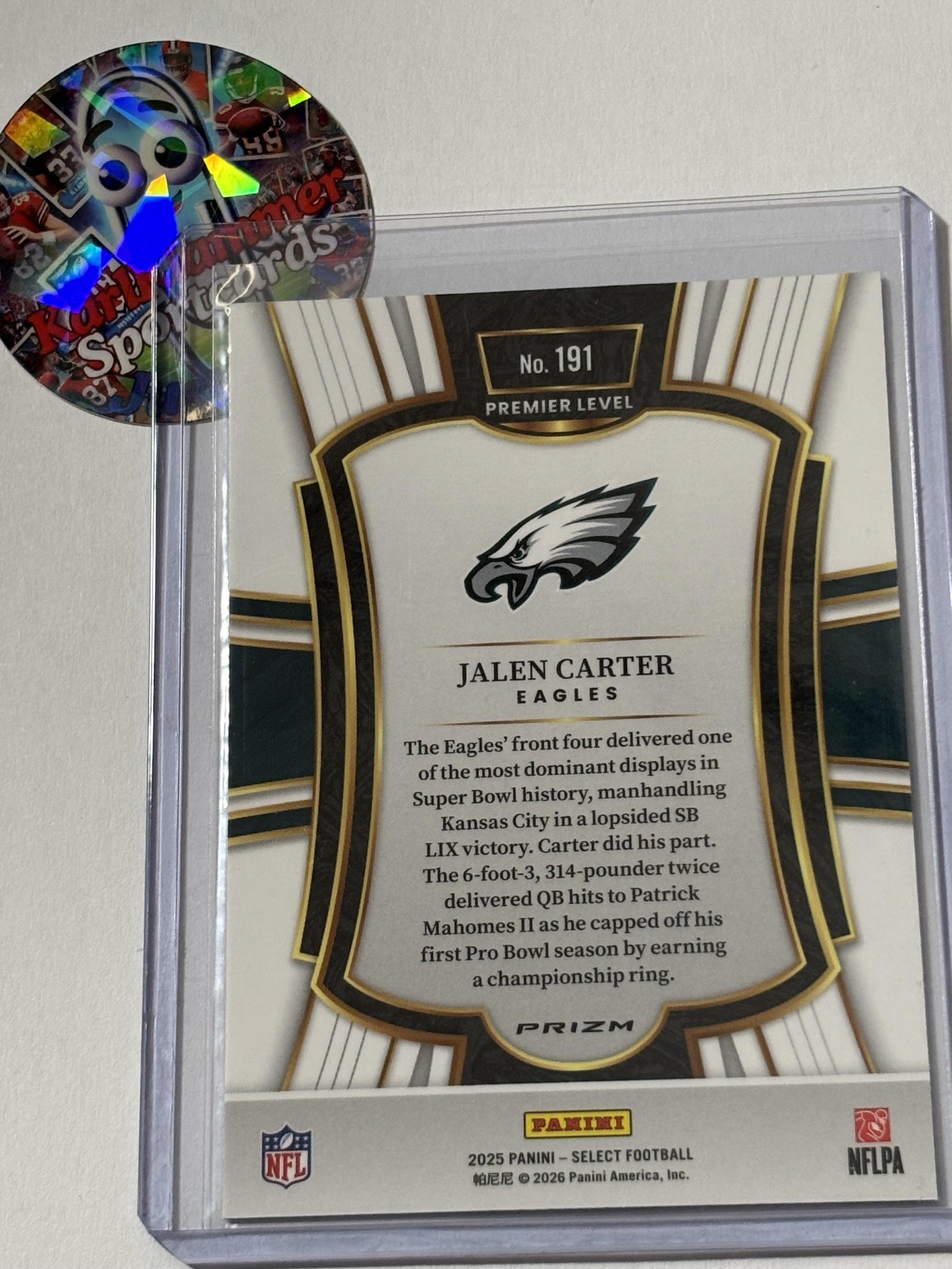 2025 Panini Select #191 Jalen Carter Pink Prizm Shock Philadelphia Eagles