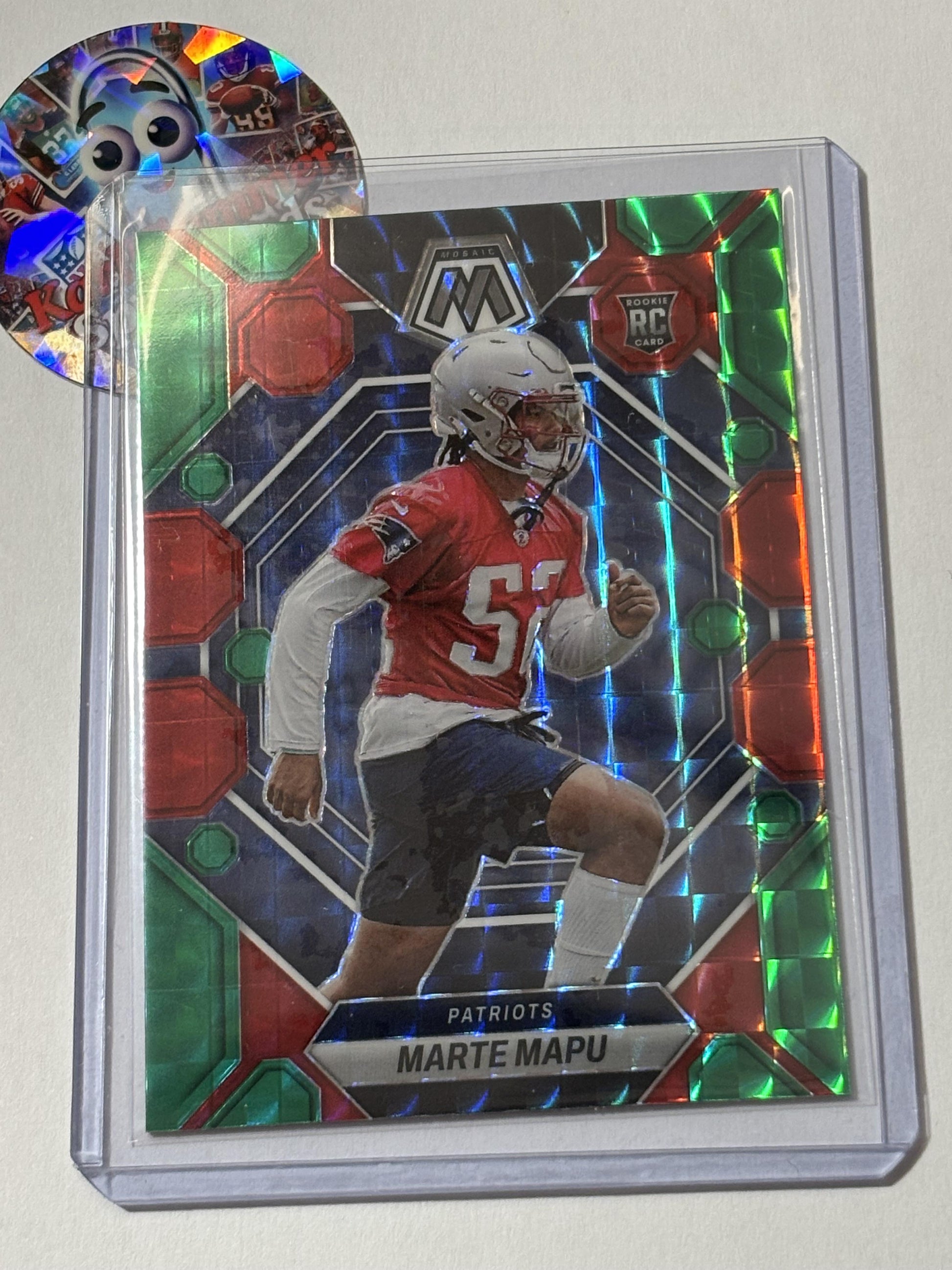 2023 Panini Mosaic #345 Marte Mapu Choice Red & Green New England Patriots RC