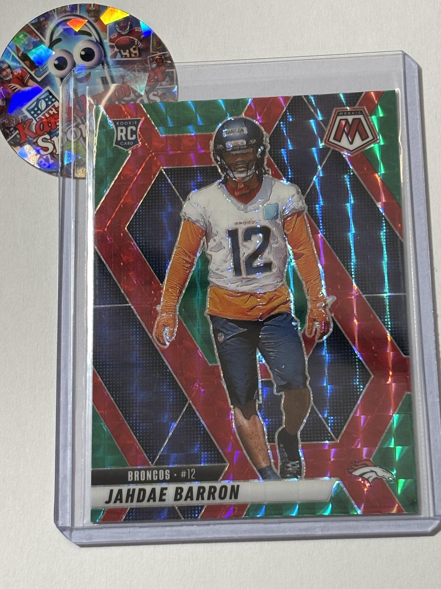 2025 Panini Mosaic #361 Jahdae Barron Mosaic Choice Red and Green Denver Broncos RC