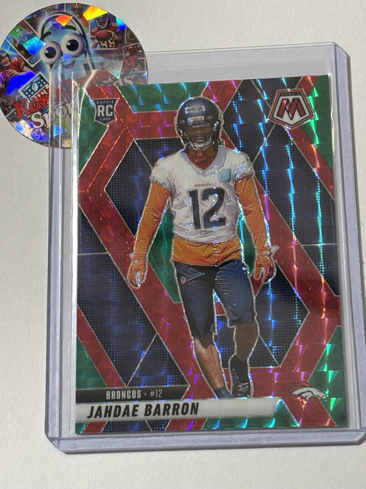 2025 Panini Mosaic #361 Jahdae Barron Mosaic Choice Red and Green Denver Broncos RC