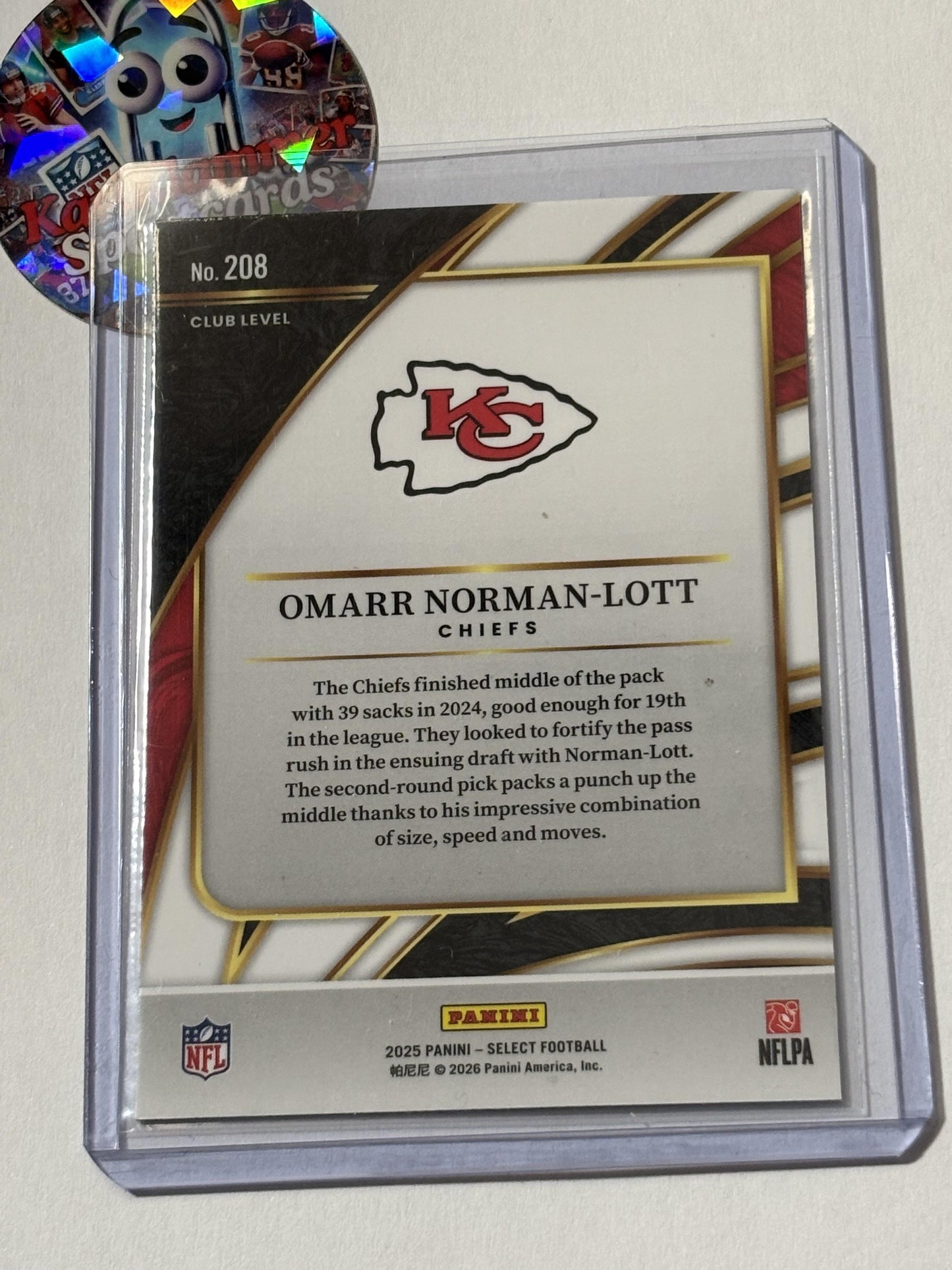 2025 Panini Select #208 Omarr Norman-Lott Kansas City Chiefs