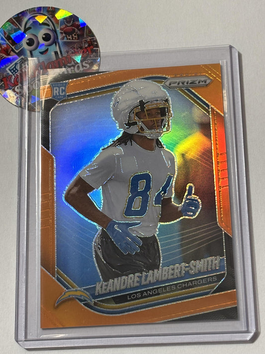 2025 Panini Prizm #349 KeAndre Lambert-Smith Orange #/249 Los Angeles Chargers SN