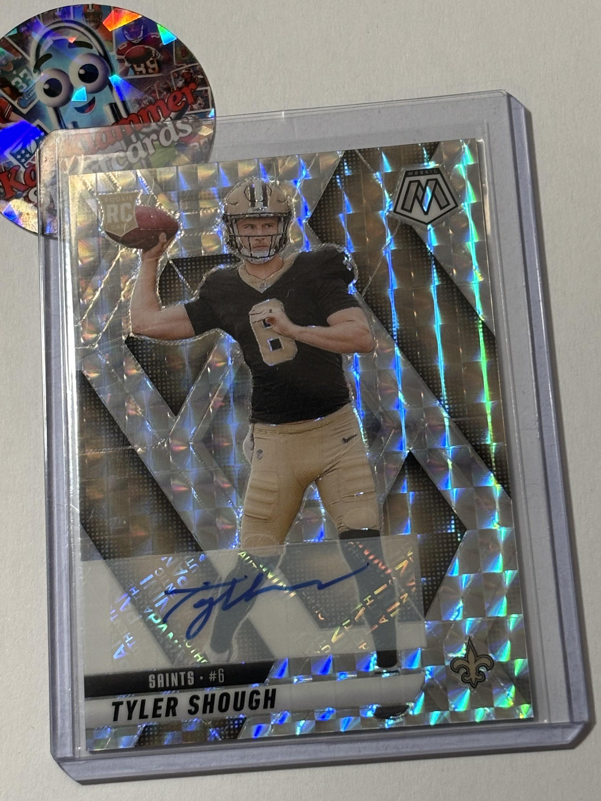 2025 Panini Mosaic #312 Tyler Shough Rookie Autographs Mosaic New Orleans Saints RC,AU