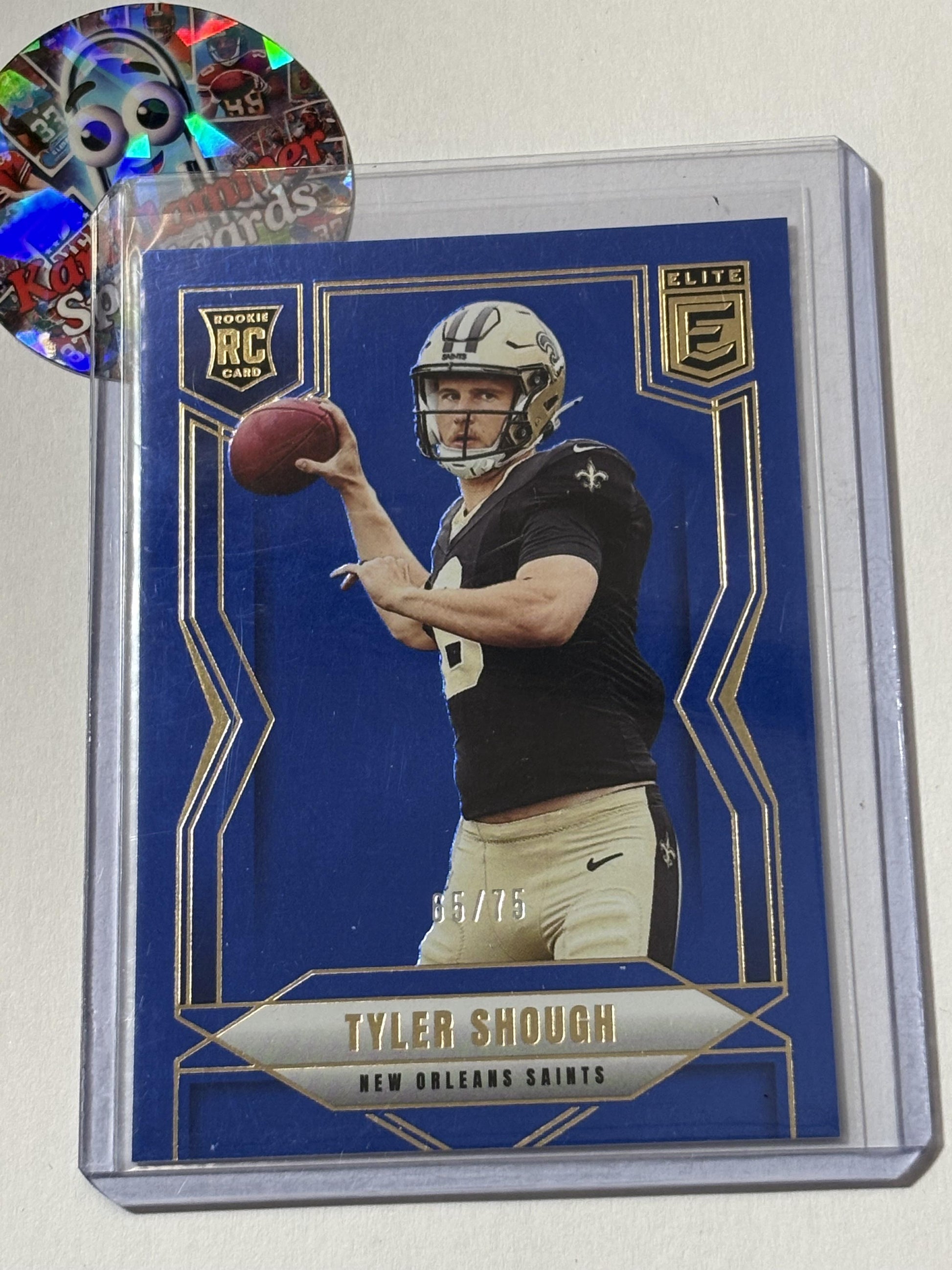 2025 Donruss Elite #178 Tyler Shough Blue #/75 New Orleans Saints SN,RC