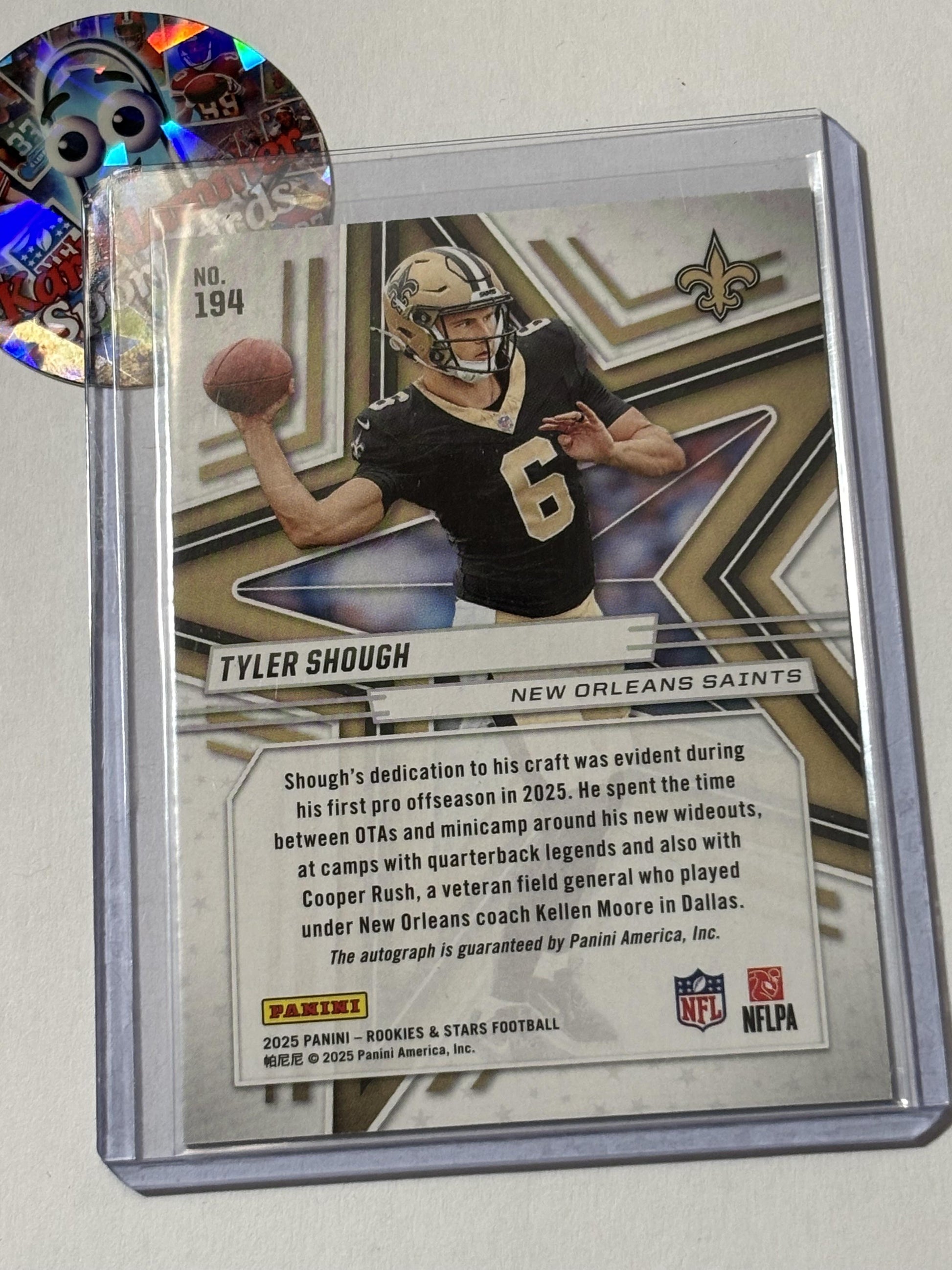 2025 Panini Rookies & Stars #194 Tyler Shough Silver New Orleans Saints RC,AU