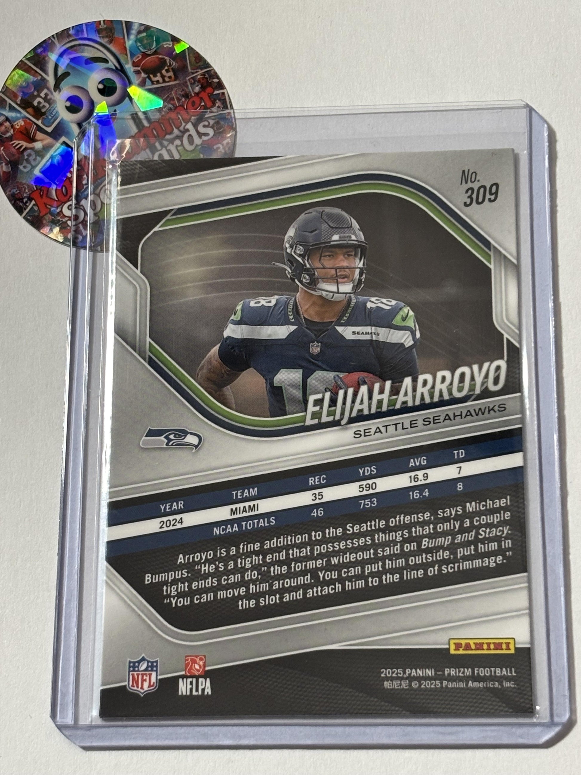 2025 Panini Prizm #309 Elijah Arroyo Seattle Seahawks RC