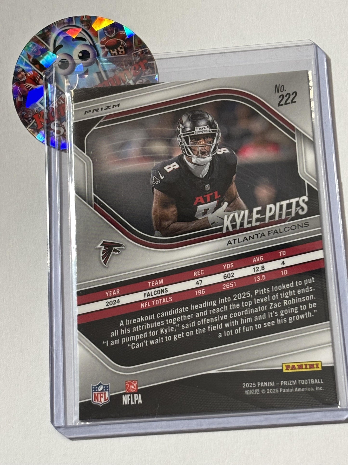 2025 Panini Prizm #222 Kyle Pitts Neon Green Pulsar Atlanta Falcons