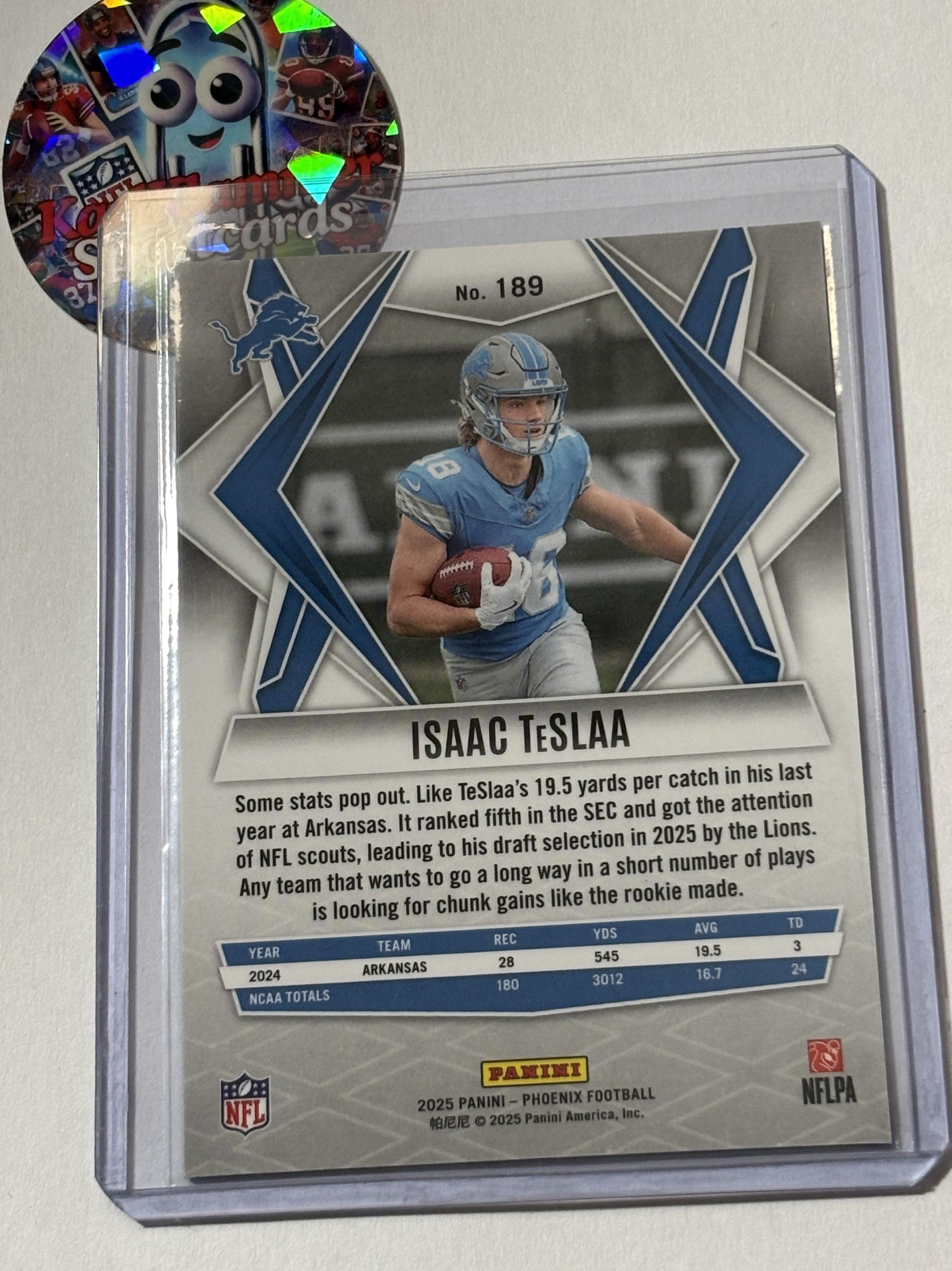 2025 Panini Phoenix #189 Isaac TeSlaa Detroit Lions RC