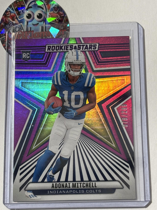 2024 Panini Rookies & Stars #102 Adonai Mitchell Purple #/299 Indianapolis Colts SN