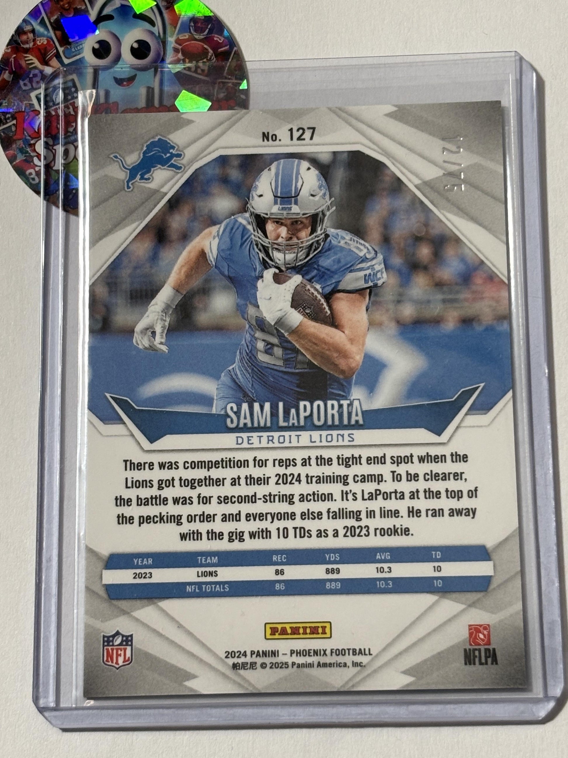 2024 Panini Phoenix #127 Sam LaPorta Bronze #/75 Detroit Lions SN