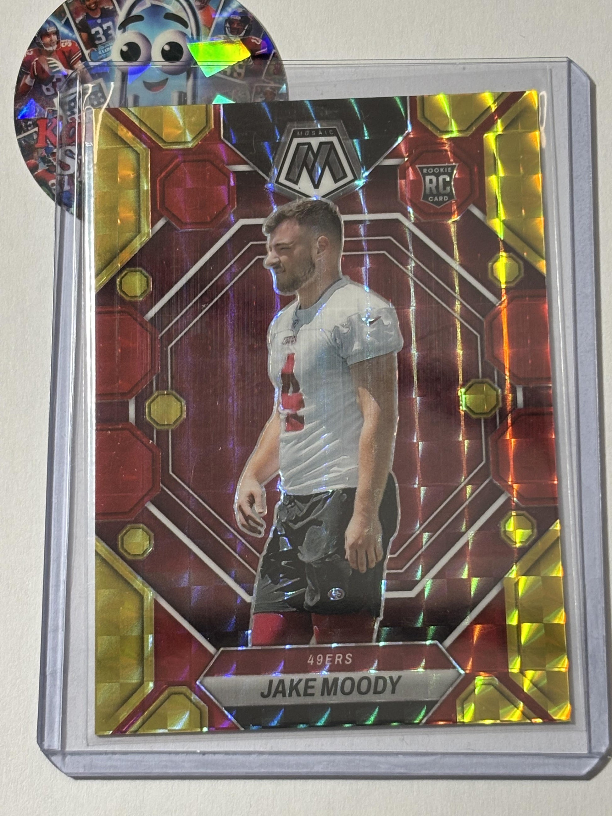 2023 Panini Mosaic #326 Jake Moody Red and Yellow Fusion Mosaic #/80 San Francisco 49ers SN,RC