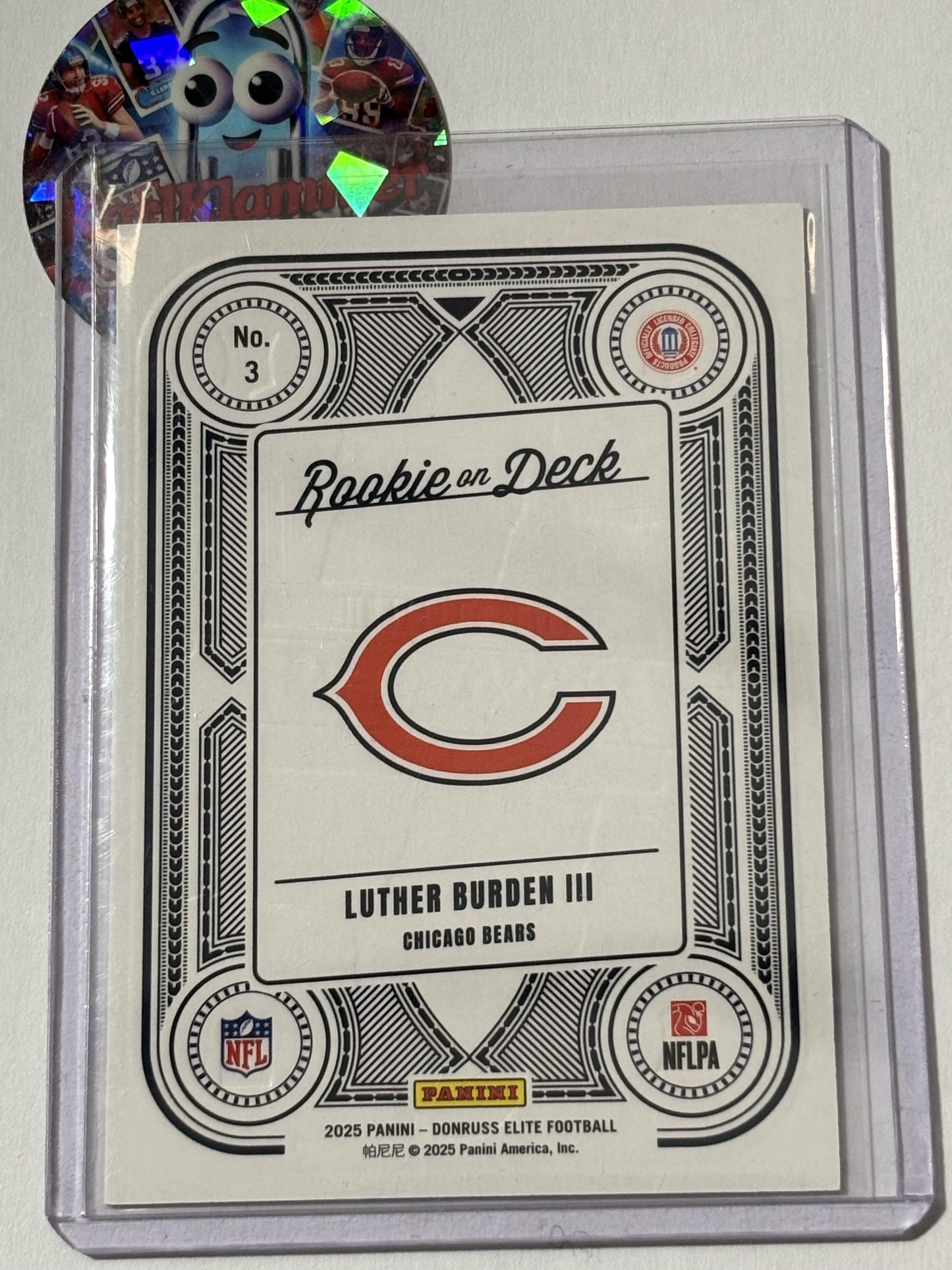 2025 Donruss Elite #3 Luther Burden III Rookie on Deck Orange #/199 Chicago Bears SN