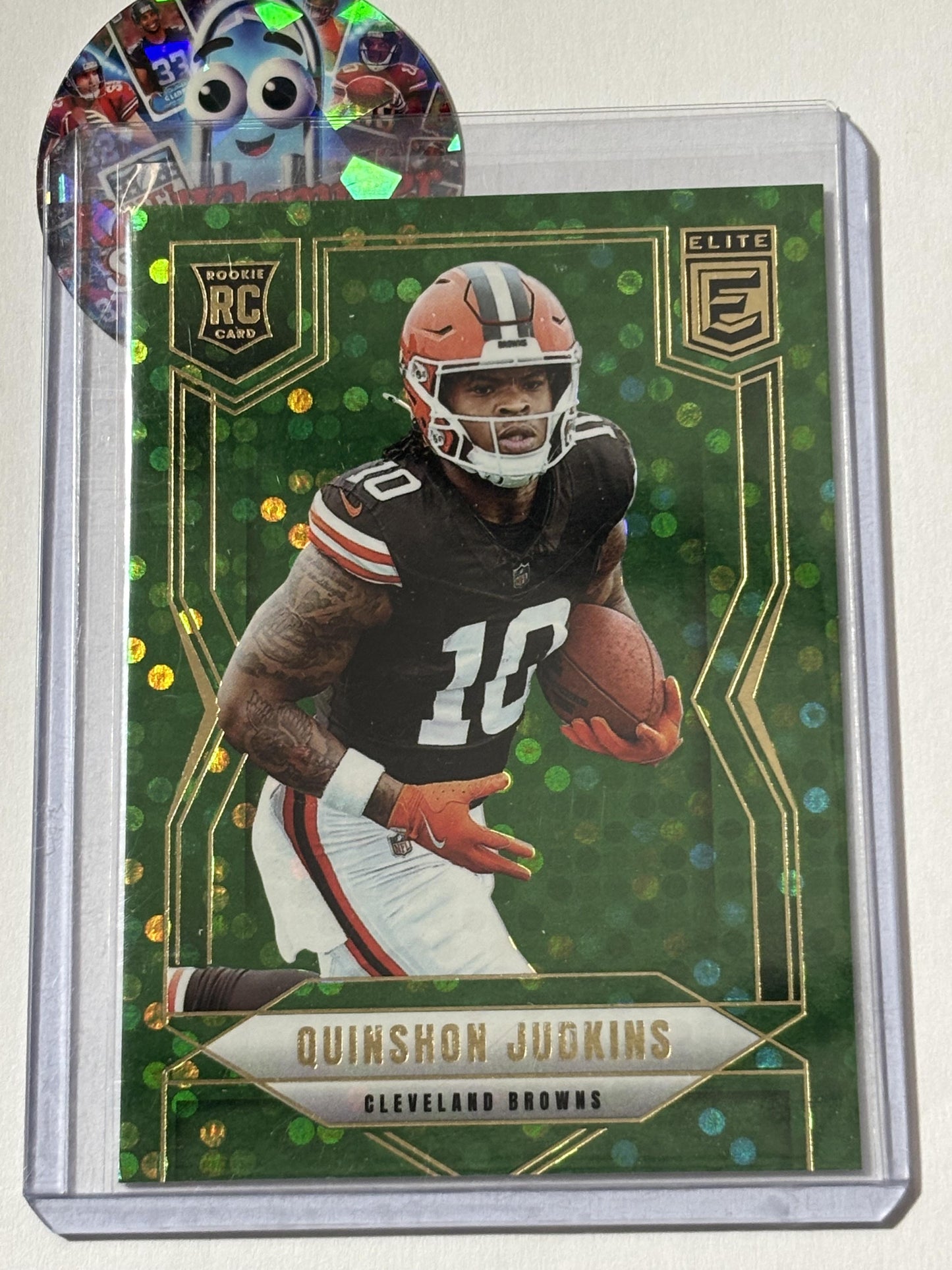 2025 Donruss Elite #121 Quinshon Judkins Green Disco Cleveland Browns RC