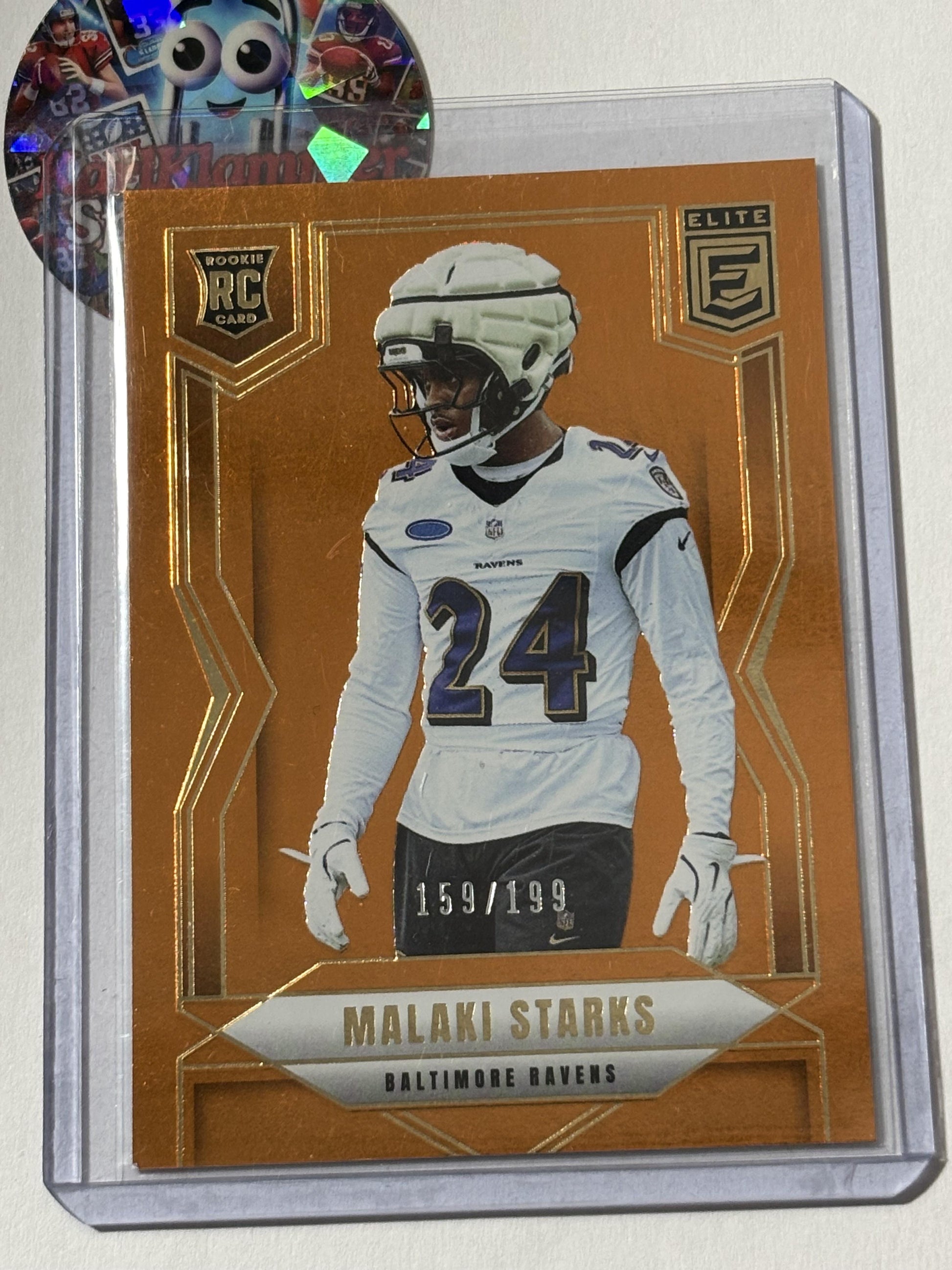 2025 Donruss Elite #130 Malaki Starks Orange #/199 Baltimore Ravens SN,RC