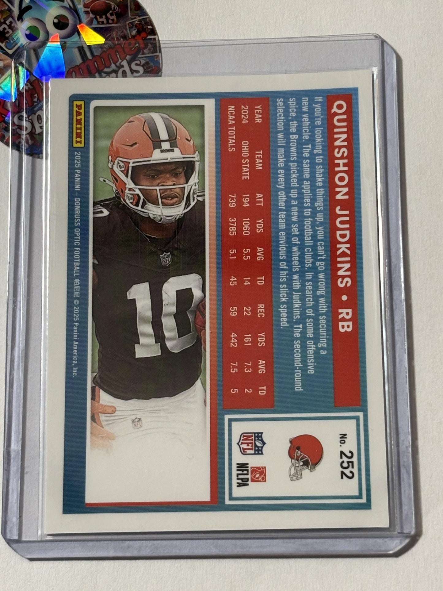 2025 Donruss Optic #252 Quinshon Judkins Cleveland Browns RC