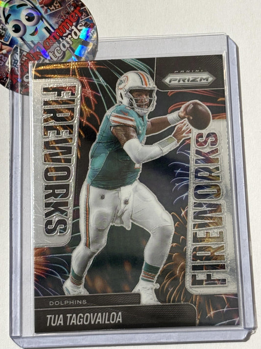 2025 Panini Prizm #9 Tua Tagovailoa Fireworks Miami Dolphins
