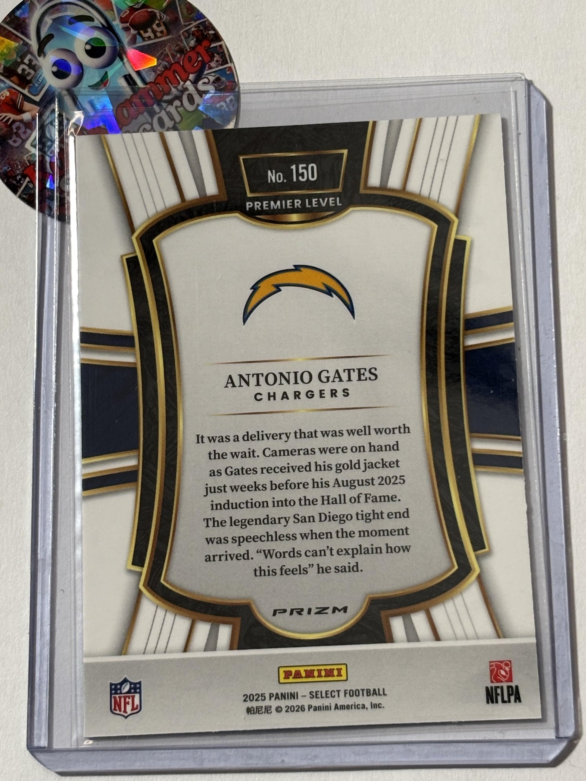 2025 Panini Select #150 Antonio Gates Pink Prizm Shock San Diego Chargers