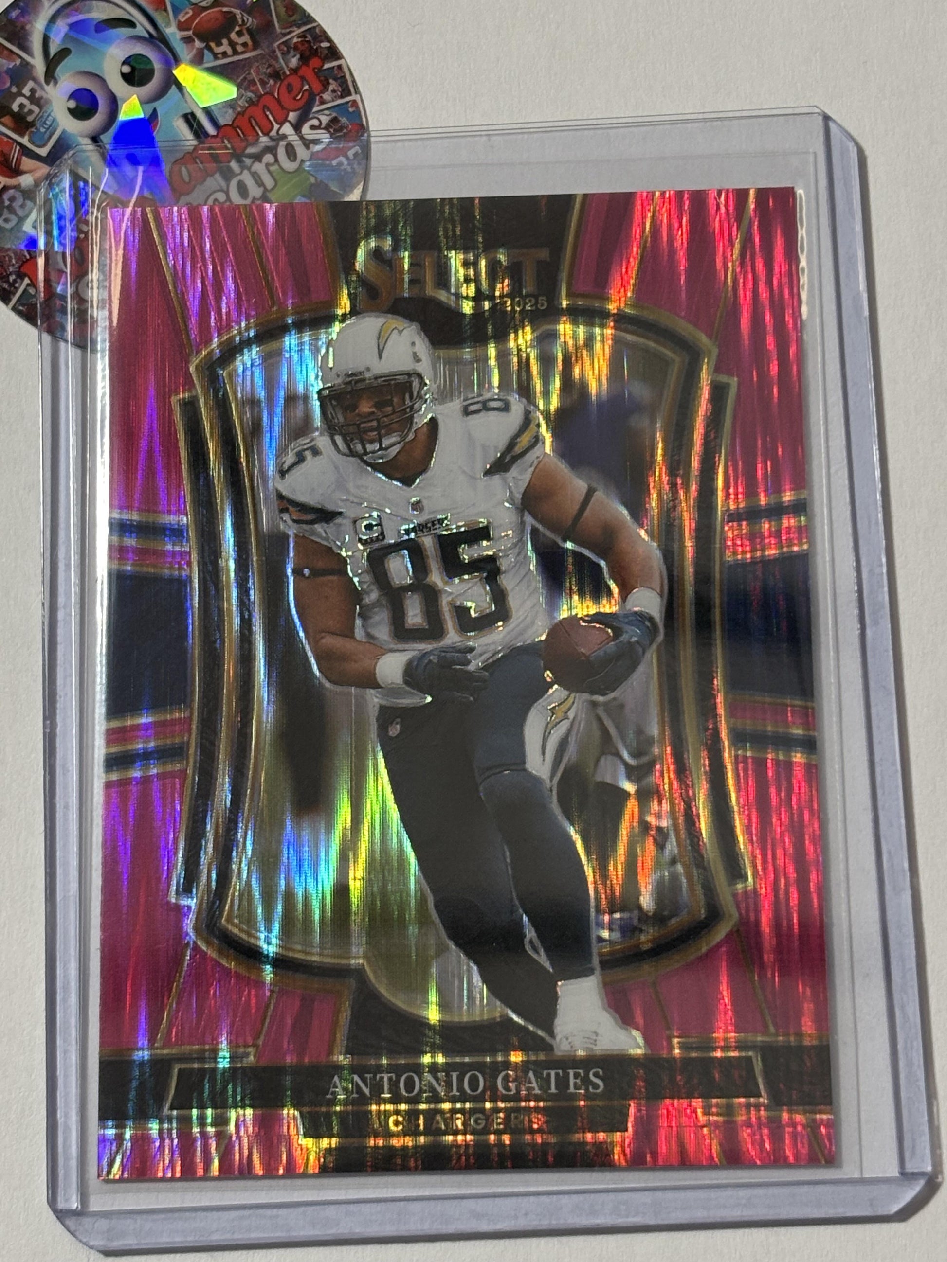 2025 Panini Select #150 Antonio Gates Pink Prizm Shock San Diego Chargers