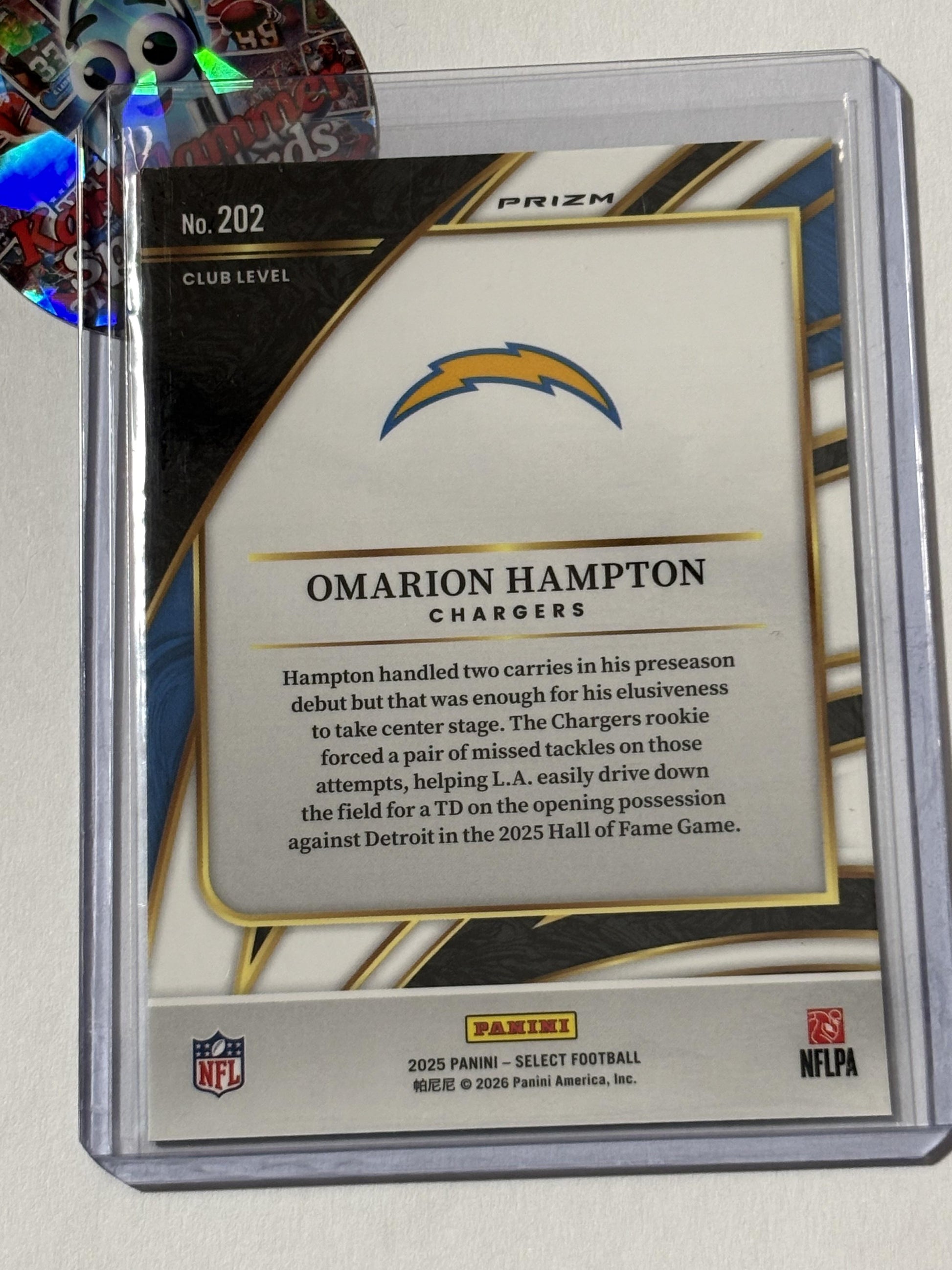 2025 Panini Select #202 Omarion Hampton Los Angeles Chargers