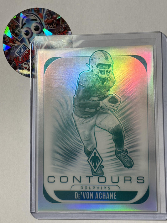 2025 Panini Phoenix #20 De'Von Achane Contours Miami Dolphins