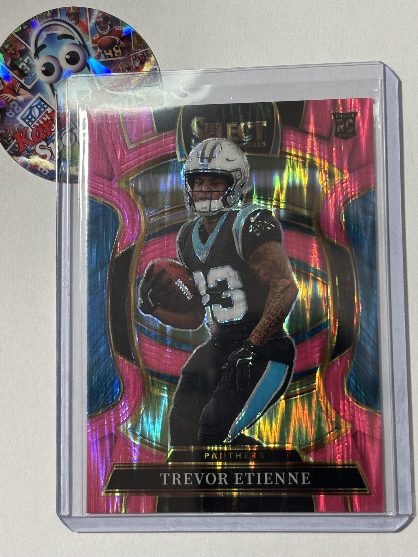 2025 Panini Select #45 Trevor Etienne Pink Prizm Shock Carolina Panthers