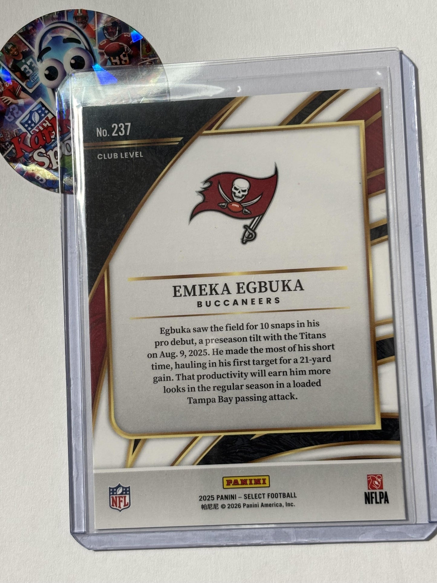 2025 Panini Select #237 Emeka Egbuka Tampa Bay Buccaneers