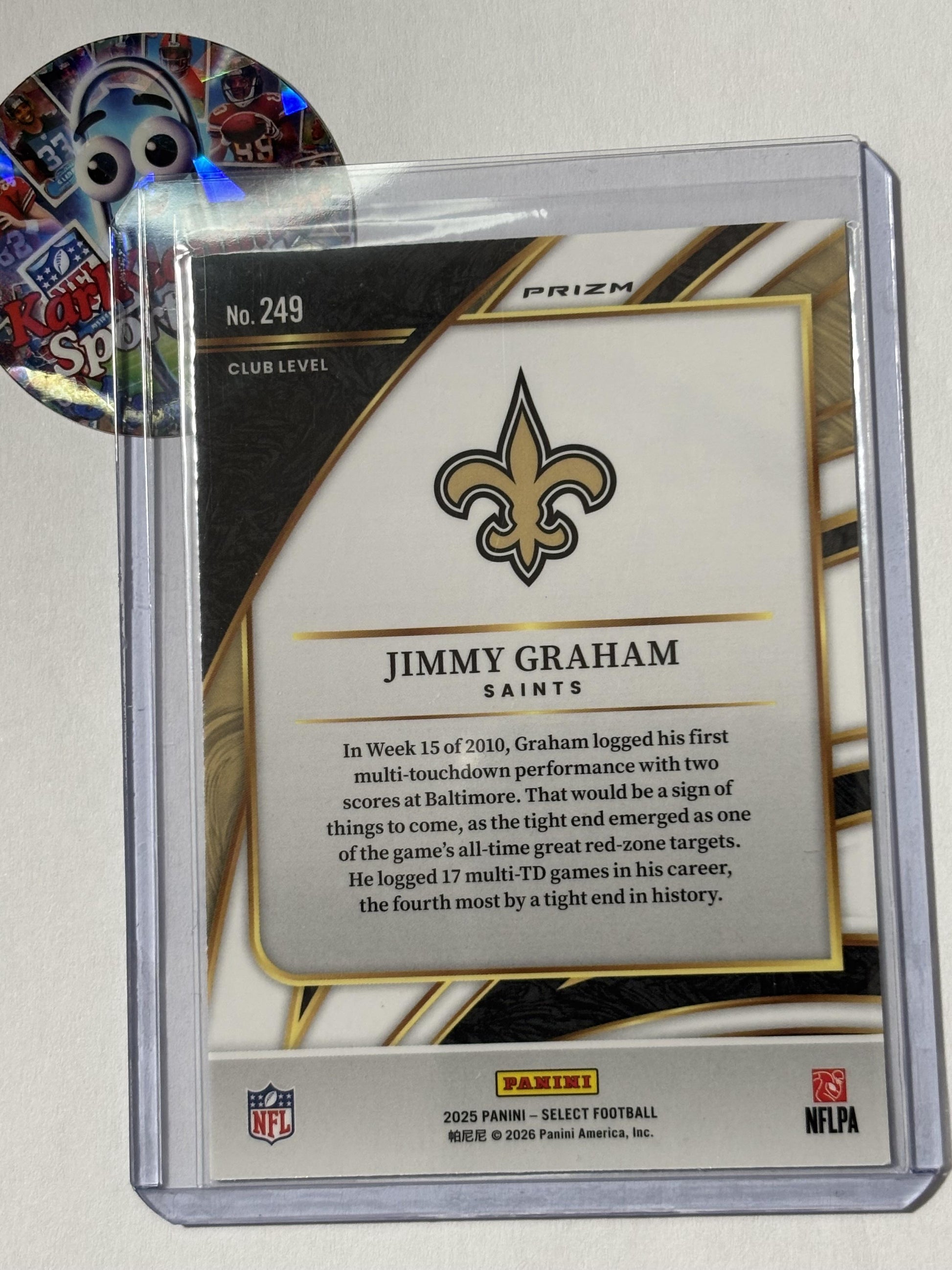 2025 Panini Select #249 Jimmy Graham Pink Prizm Shock New Orleans Saints