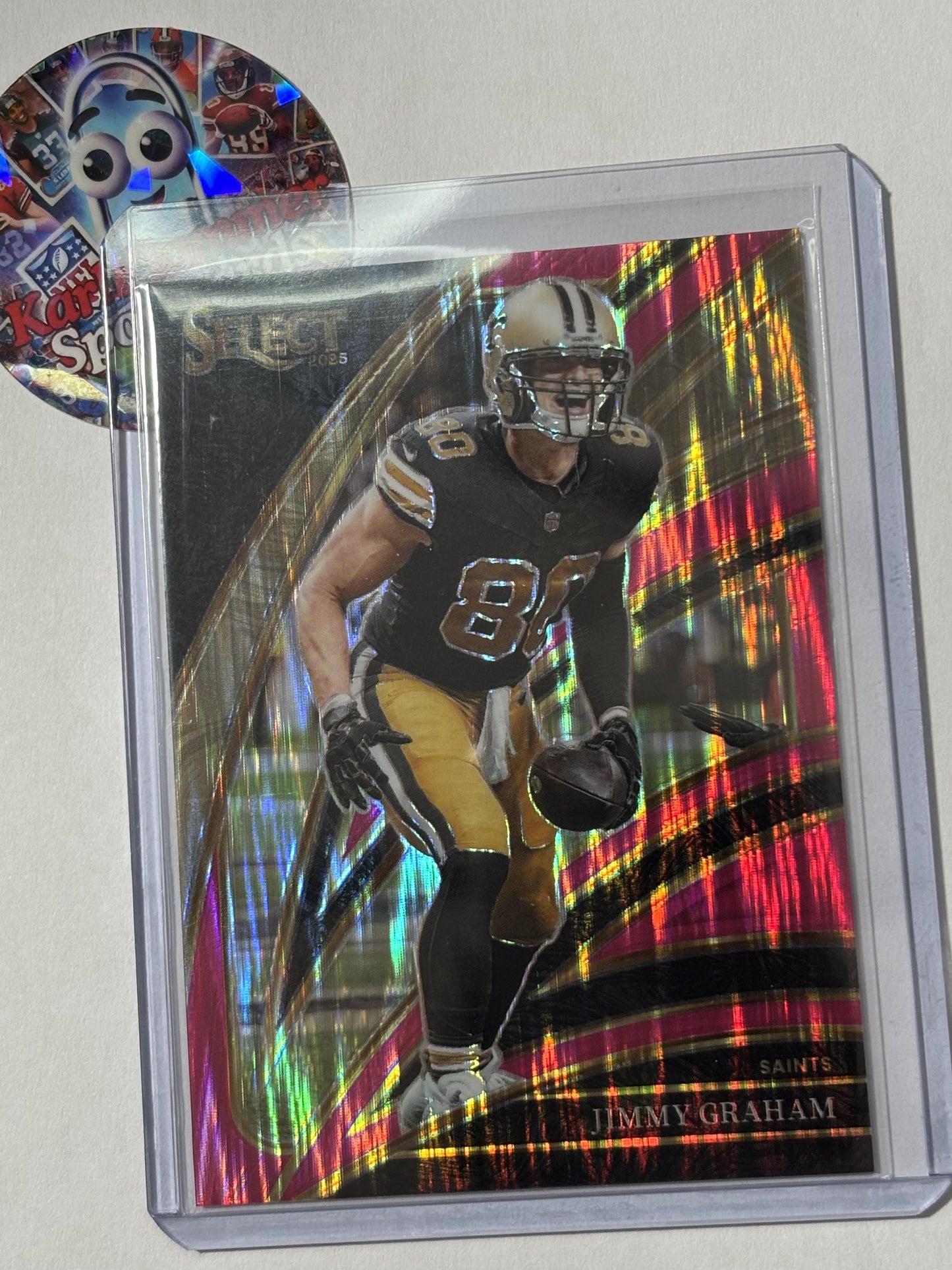 2025 Panini Select #249 Jimmy Graham Pink Prizm Shock New Orleans Saints
