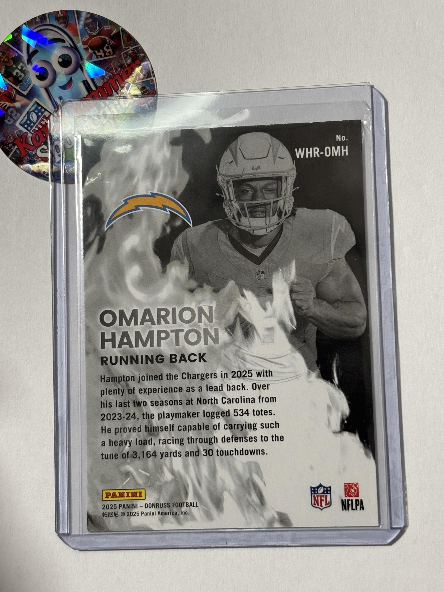 2025 Donruss #WHR-OMH Omarion Hampton White Hot Rookies Los Angeles Chargers