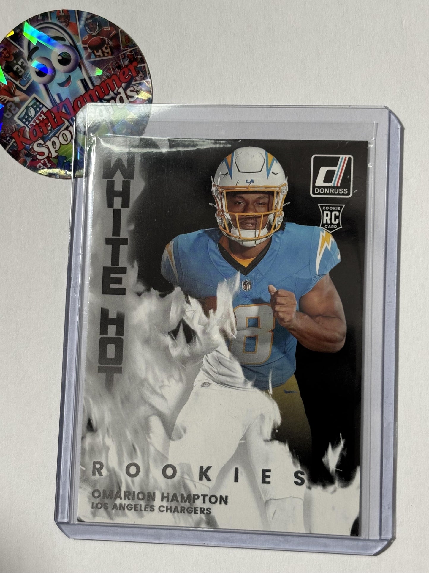 2025 Donruss #WHR-OMH Omarion Hampton White Hot Rookies Los Angeles Chargers
