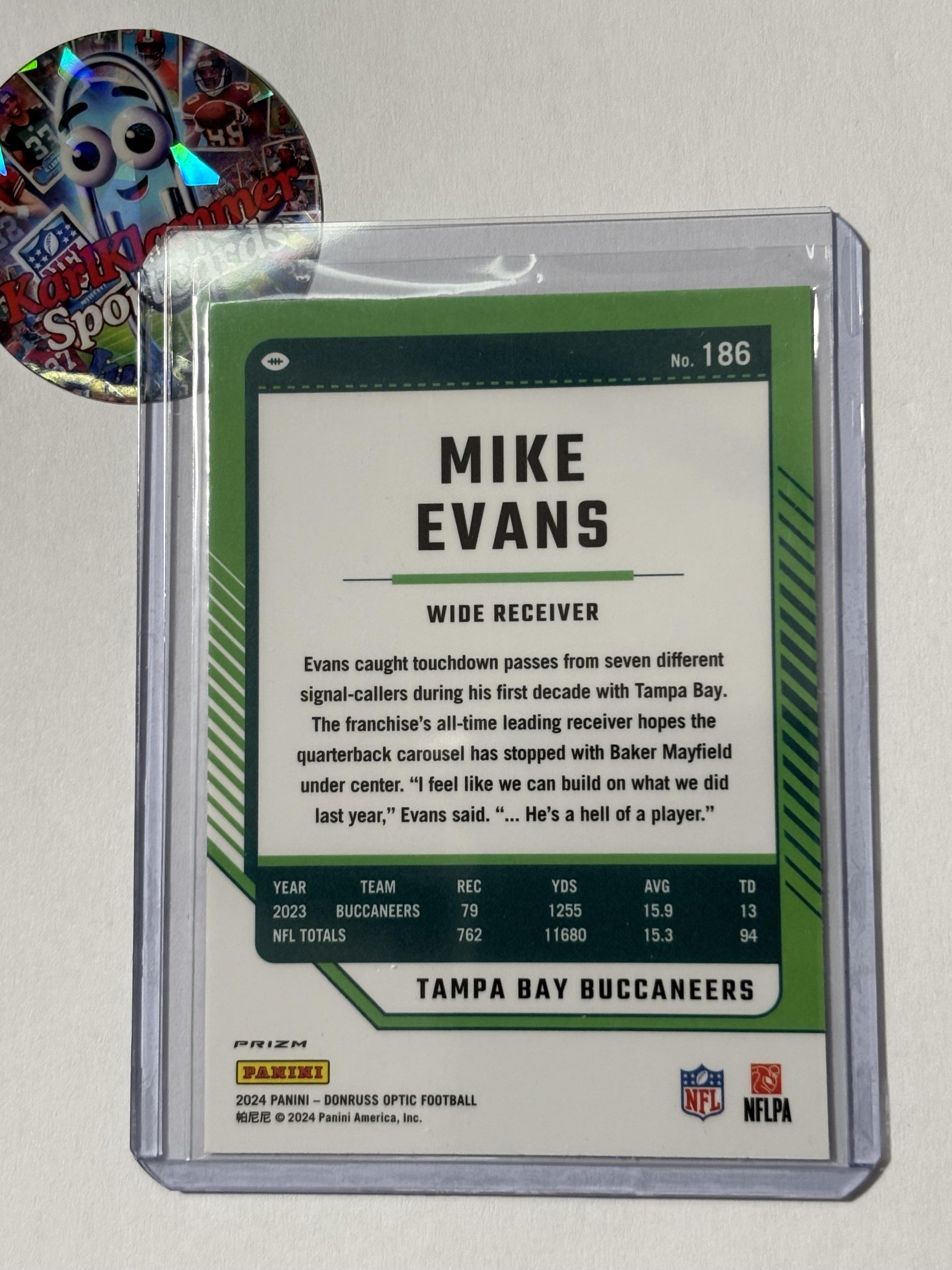 2023 Donruss Optic #186 Mike Evans Stars Tampa Bay Buccaneers