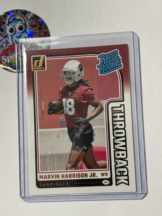 2024 Donruss #44 Marvin Harrison Jr. Rated Rookies Throwback Arizona Cardinals
