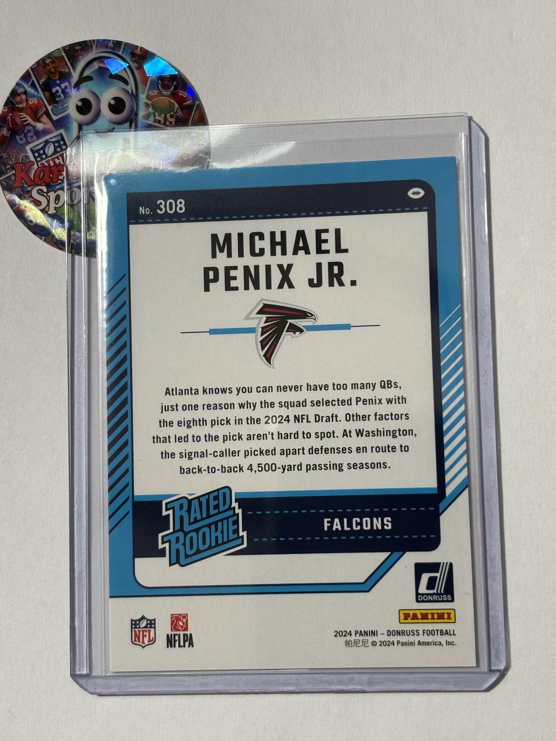 2024 Donruss #308 Michael Penix Jr. Atlanta Falcons RC
