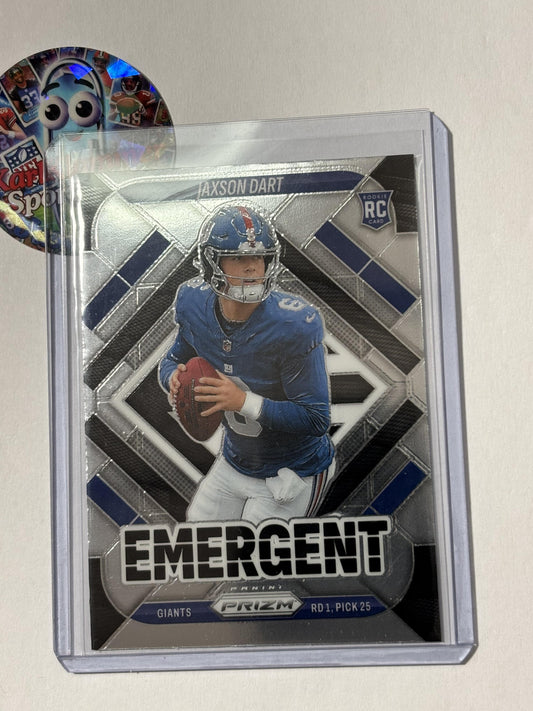 2025 Panini Prizm #6 Jaxson Dart Emergent New York Giants