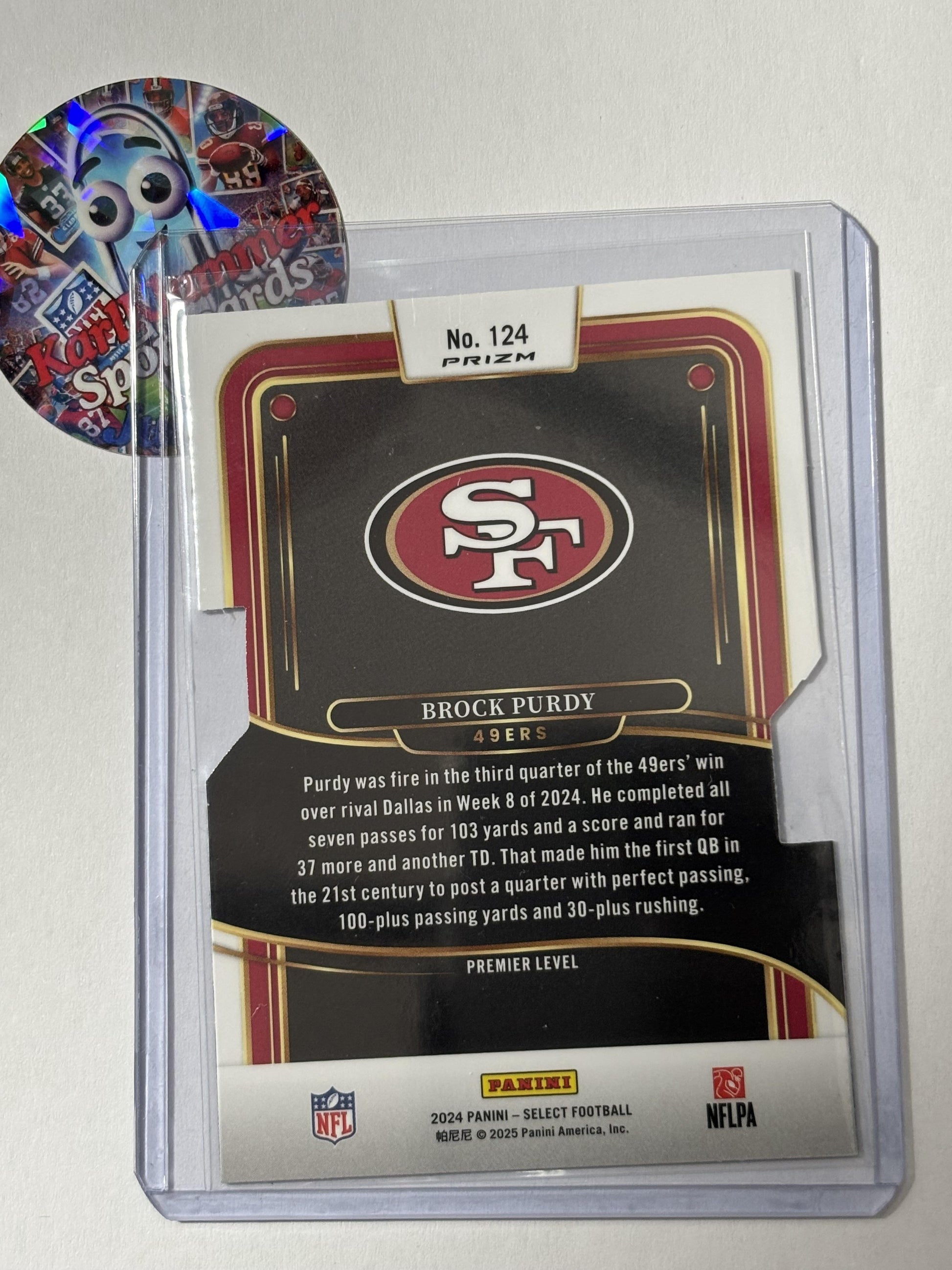 2024 Panini Select #124 Brock Purdy Silver Prizm Die Cut San Francisco 49ers