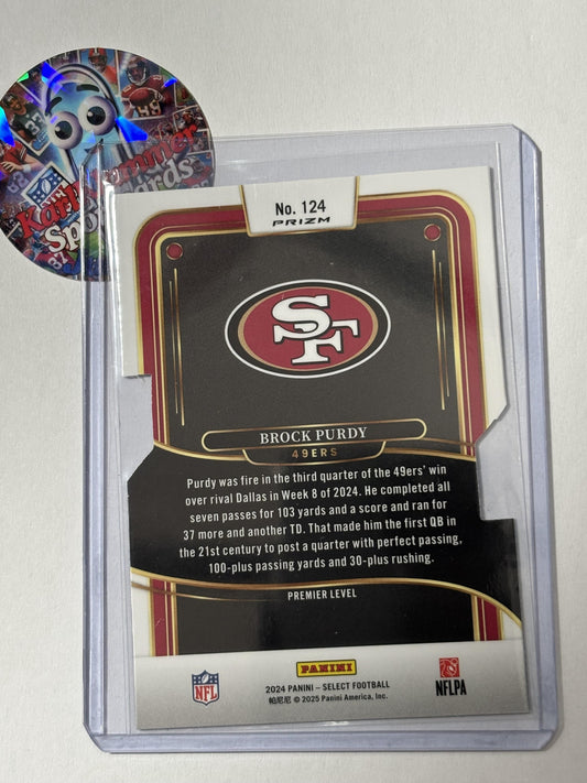 2024 Panini Select #124 Brock Purdy Silver Prizm Die Cut San Francisco 49ers