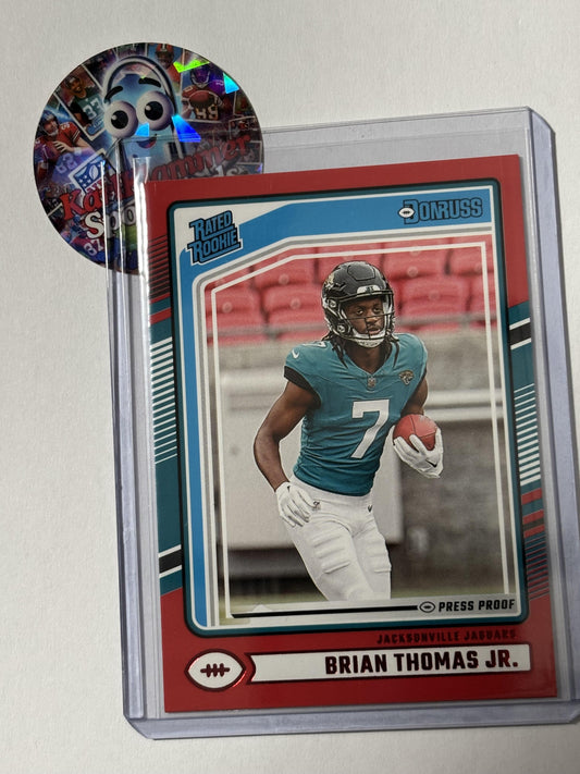 2024 Donruss #313 Brian Thomas Jr. Press Proof Red Jacksonville Jaguars RC