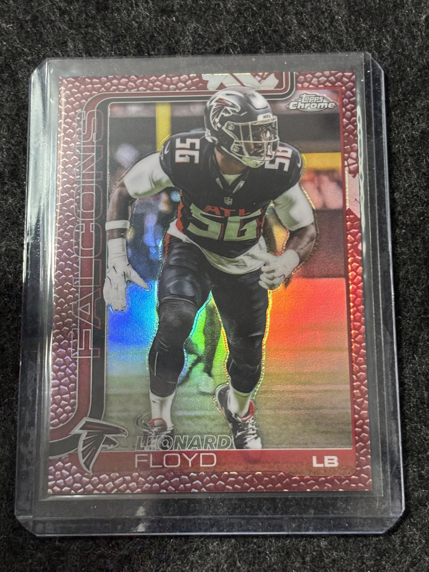 2025 Topps Chrome Football #18 Leonard Floyd Football Leather Refractor Atlanta Falcons