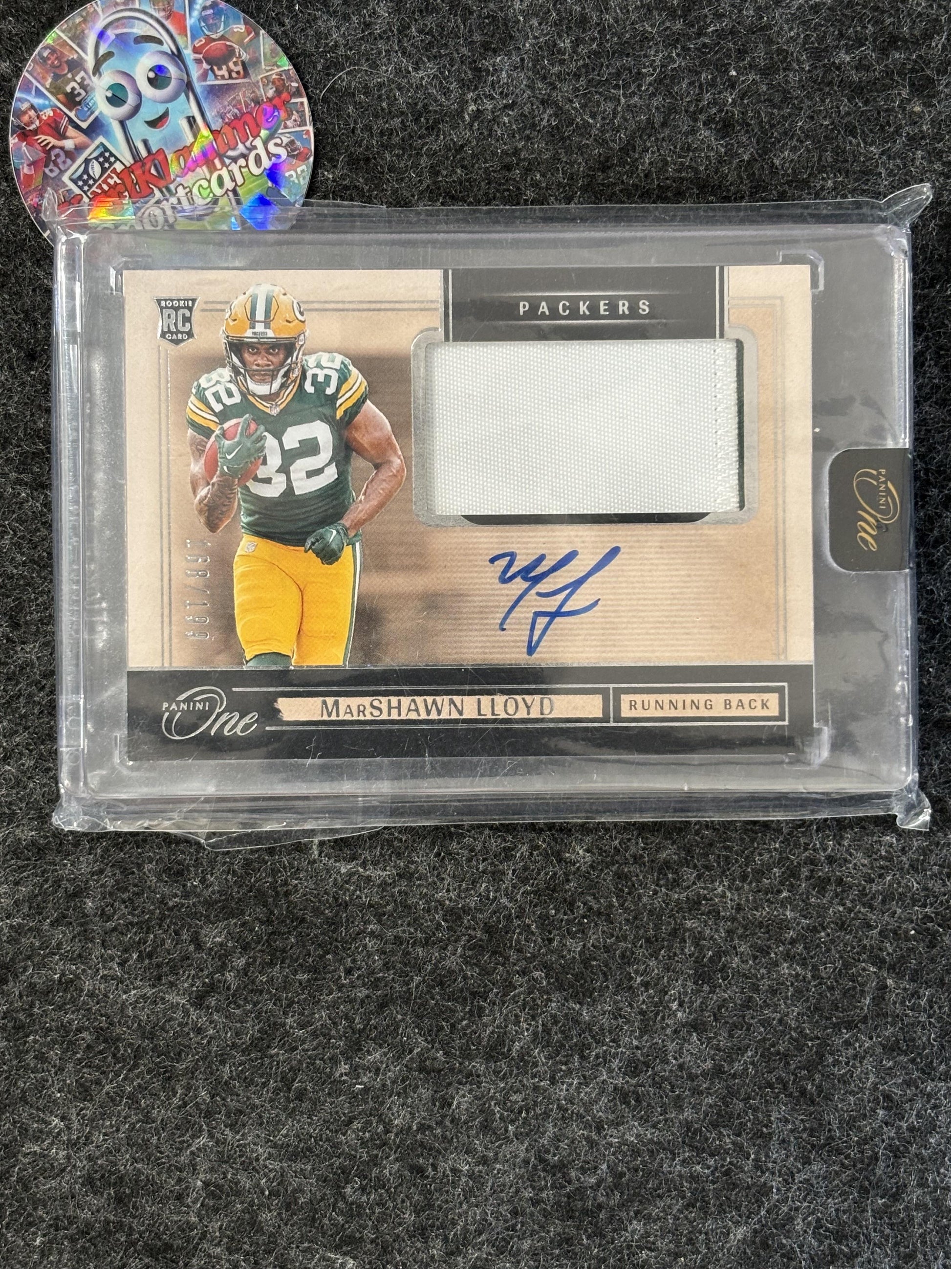 2024 Panini One #23 MarShawn Lloyd #/199 Green Bay Packers SN,RC,MEM,AU