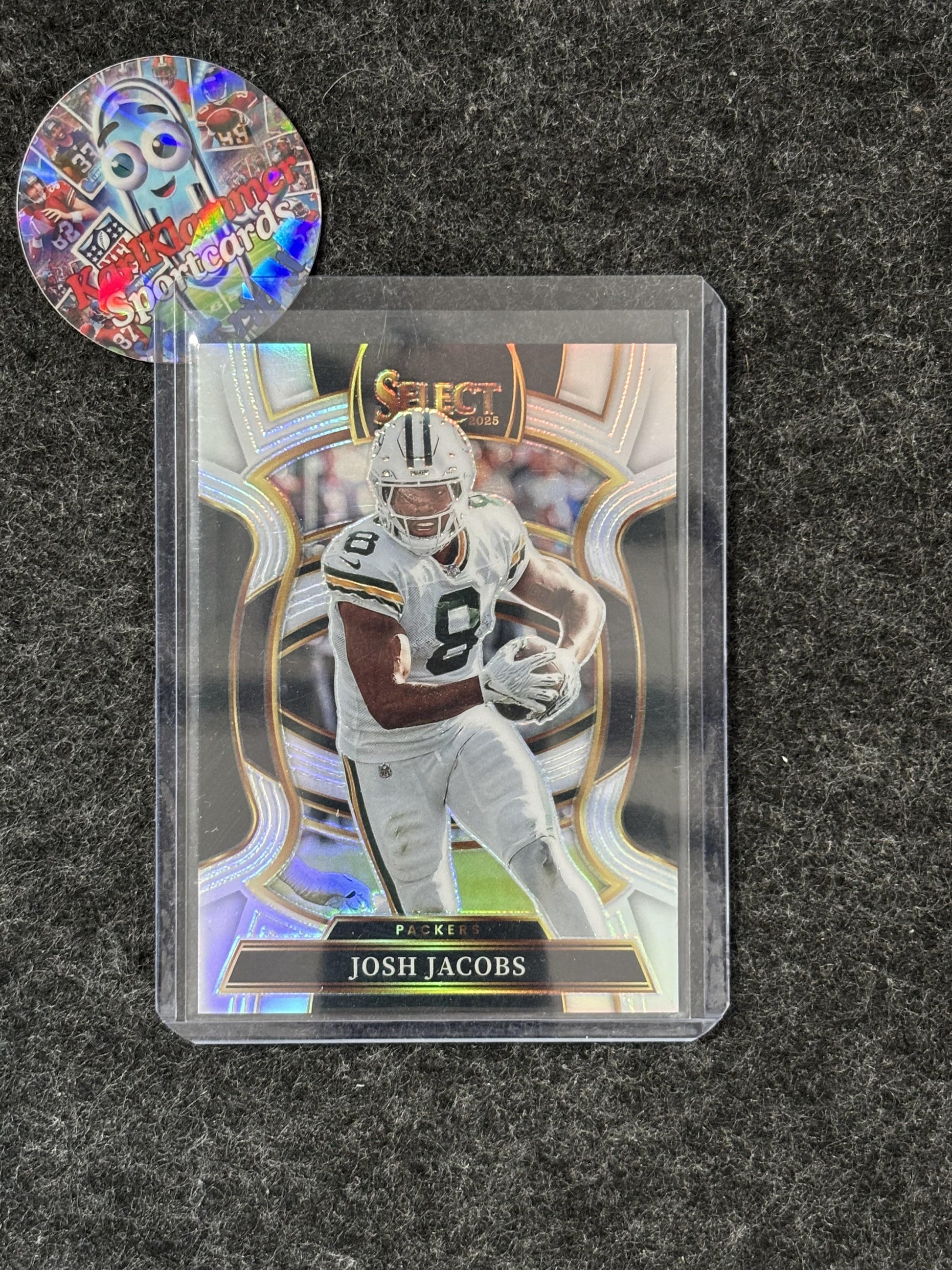2025 Panini Select #67 Josh Jacobs Silver Prizm Shock Green Bay Packers