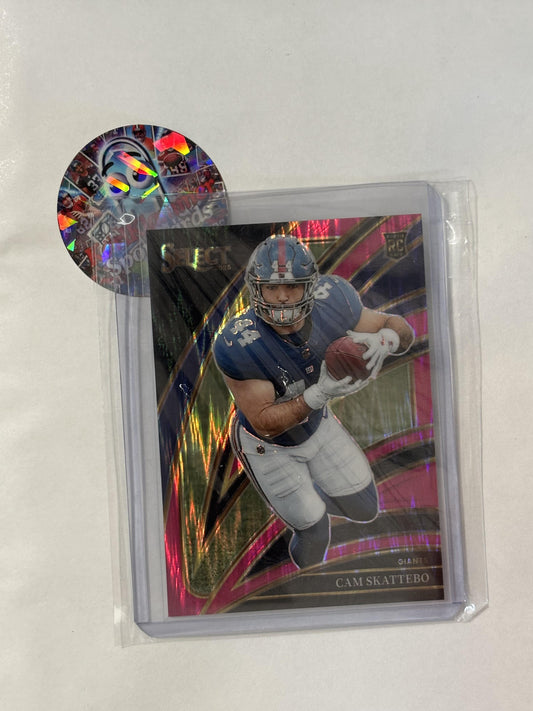 2025 Panini Select #294 Cam Skattebo Pink Prizm Shock New York Giants